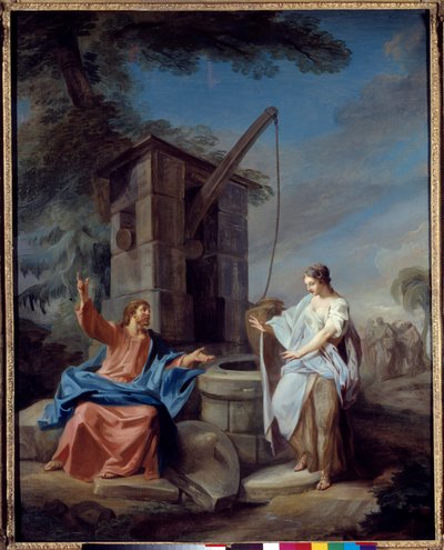 Cristo y la samaritana de Gabriel de Saint Aubin