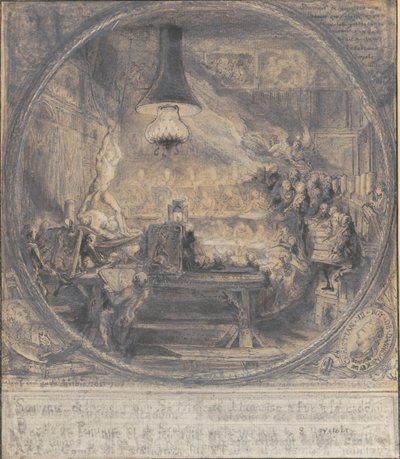 Visita del rey Christian VII a la Real Academia Francesa de Arte en París, 8 de noviembre de 1768 de Gabriel de Saint Aubin