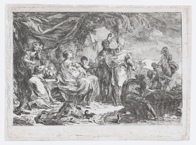 Labán buscando sus dioses domésticos, ca. 1753 de Gabriel de Saint Aubin