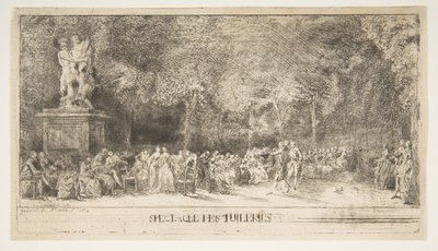 Escena en las Tullerías: Las Sillas, 1760 de Gabriel de Saint Aubin