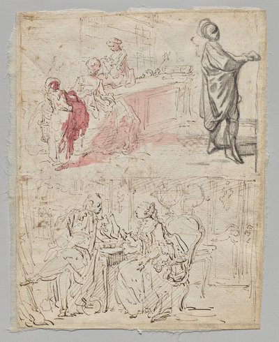 Escena de teatro (anverso) de Gabriel de Saint Aubin