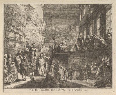 Vista del Salón del Louvre en el año 1753 de Gabriel de Saint Aubin
