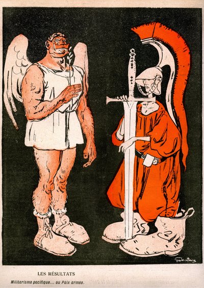 La guerra y la paz. Allegorie (caricatura) de Gabriele Galantara (1867-1937) en la última portada del periódico satírico francés "L