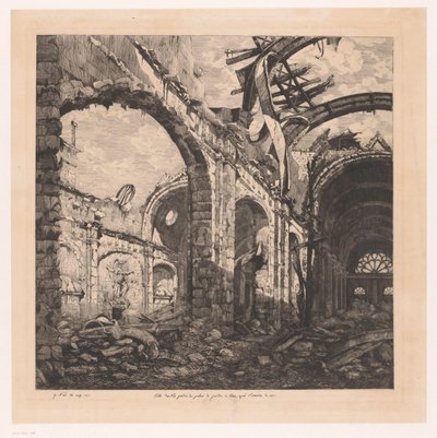 Ruïne de Salle des pas perdus en Parijs en la marca de 1871
Sala de los pases perdidos del Palacio de Justicia de París tras el incendio de 1871 (título en el objeto) de Gabrielle Marie Niel