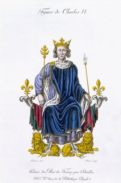 Figura de Carlos VI, grabado por Amedee Peree, de 