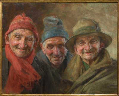 Tres amigos 1917 (óleo sobre lienzo) de Gaetano Bellei
