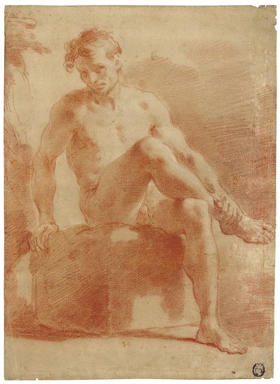 Desnudo masculino sentado de Gaetano Gandolfi