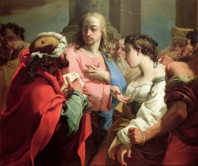 Cristo y la mujer sorprendida en adulterio de Gaetano Gandolfi