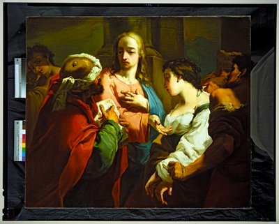 Cristo y la mujer tomada en adulterio (lienzo) de Gaetano Gandolfi