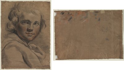 Head of a Young Man (recto) Sketch of a Head (verso)  de Gaetano Gandolfi