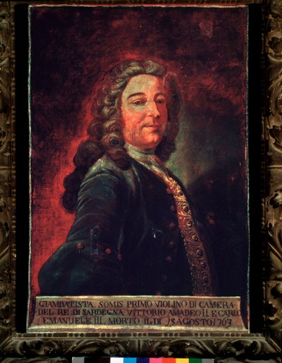 Retrato de Giambattista Somis, compositor y violinista italiano. Siglo XVIII (pintura) de Gaetano Ottani