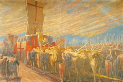 La batalla de Legnano: La oración antes de la batalla de Gaetano Previati