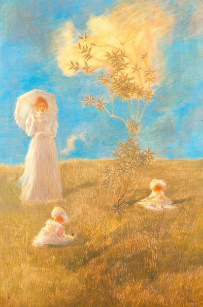 La tranquilidad, Gaetano Previati (1852–1920) de Gaetano Previati