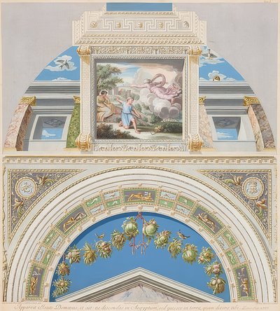 Luneta y campo abovedado con Dios aparece a Isaac. 1774 de Gaetano Savorelli