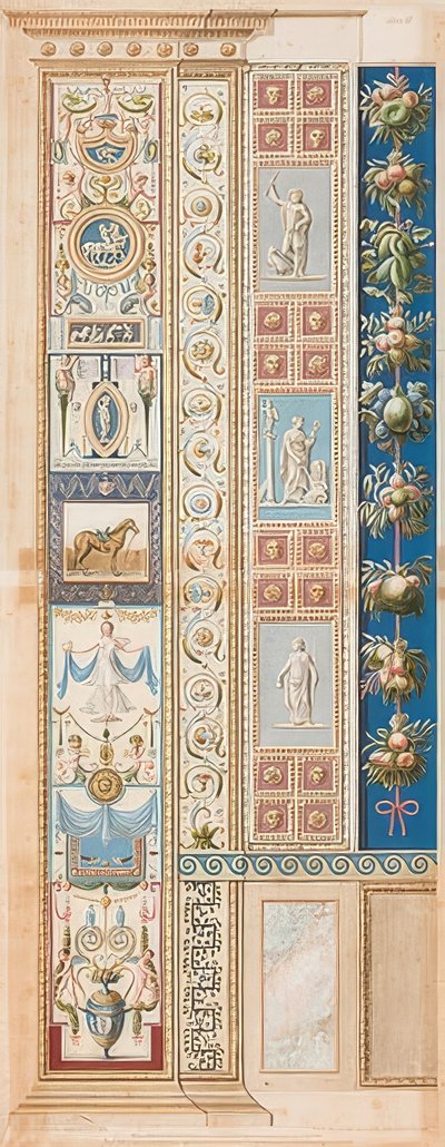 Pilaster Loggia II (Adorno con un caballo ensillado en el campo central) de Gaetano Savorelli