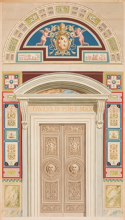 Puerta, marco y luneta de Loggia XIII de Gaetano Savorelli