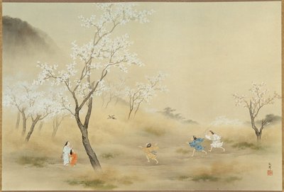 No-asobi (Jugando en el campo), c.1905 de Gaho Hashimoto