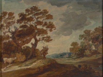 Paisaje: Vaca en primer plano a la izquierda de Gainsborough Dupont