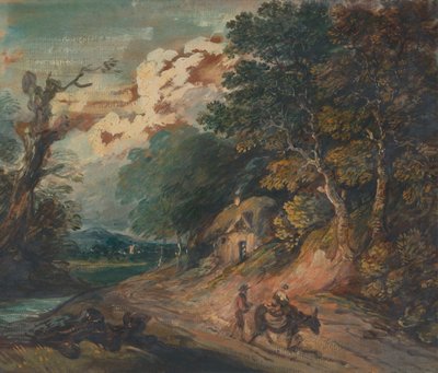 Paisaje: Figura montada en un burro de Gainsborough Dupont