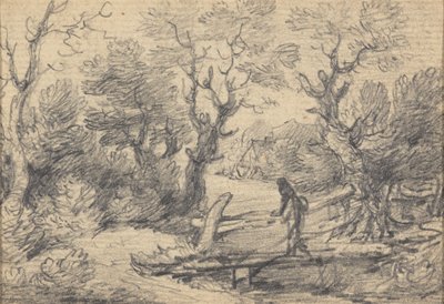Paisaje con figura sobre una pasarela de Gainsborough Dupont