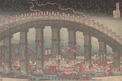 El festival Tenmangu en Osaka, 1834 de Gakutei