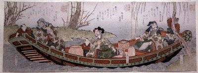 Tríptico del grupo Sendai: Tres héroes del reino de Shu, c.1818-30 de Gakutei Harunobu
