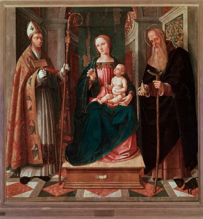 Madonna y Niño entre San Biagio y San Antonio el Abad de Galeazzo Campi