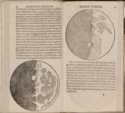 Hoja del libro Sidereus Nuncius Mensajero Sideral de Galileo Galilei, 1610 de Galileo Galilei