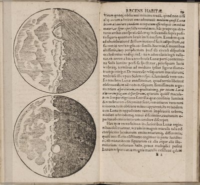 Hoja del libro Sidereus Nuncius Mensajero sideral de Galileo Galilei, 1610 de Galileo Galilei