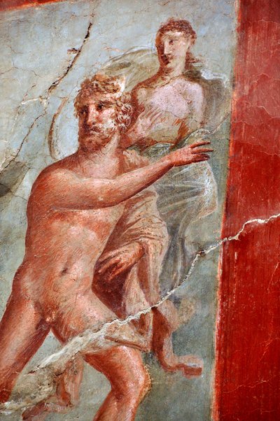Detalle de un fresco del Colegio o Sacellum des Augustales, herculano (fresco) de Gallo Roman