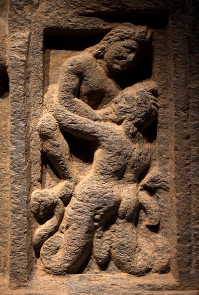 Tritón. Bajo relieve esculpido, arte de Gandhara (Pakistán), siglo II-III de Gandhara School