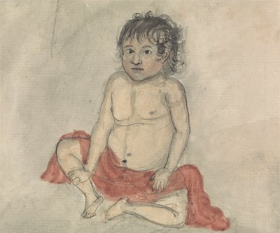 Niño con paño rojo de Gangaram Chintaman Tambat