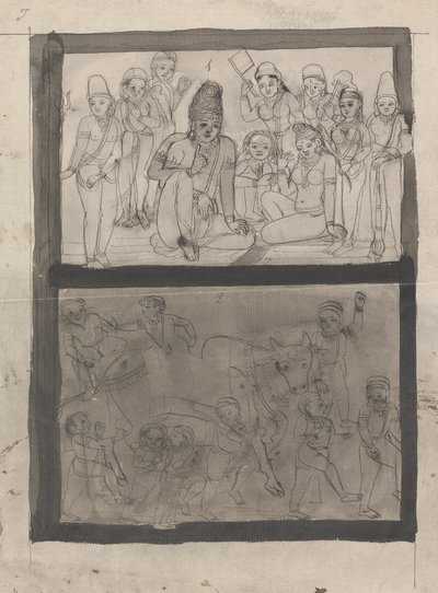 Mahdew y Parwutte interpretando a Chopur de Gangaram Chintaman Tambat