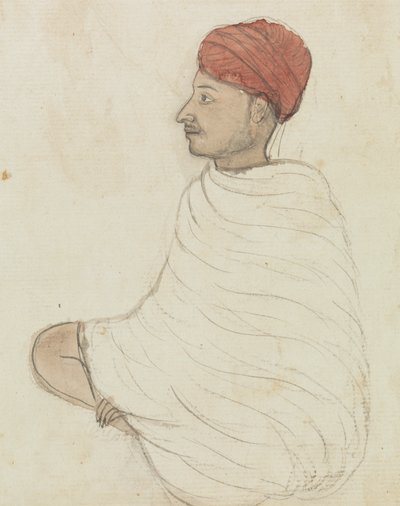 Hombre con turbante rojo de Gangaram Chintaman Tambat