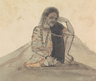Hombre con chal negro de Gangaram Chintaman Tambat