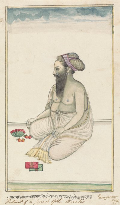 Retrato de un sacerdote de los Borah de Gangaram Chintaman Tambat