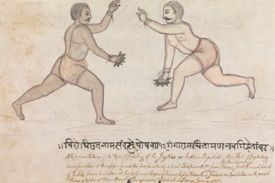 Dos Jeyties peleando de Gangaram Chintaman Tambat