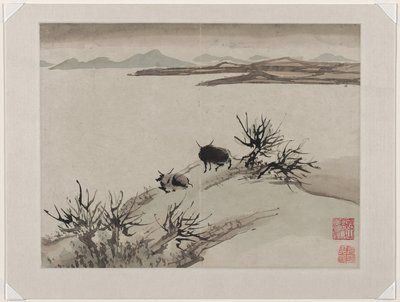Pintura con los dedos, de un álbum de diez de Gao Qipei