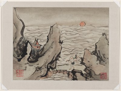 Pintura con los dedos, de un álbum de diez de Gao Qipei
