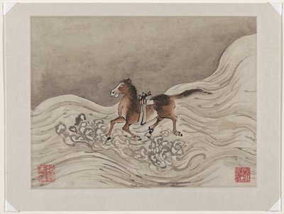 Pintura con los dedos, de un álbum de diez de Gao Qipei
