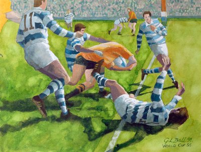 Partido de rugby: Australia contra Argentina en la Copa del Mundo, 1991 de Gareth Lloyd Ball