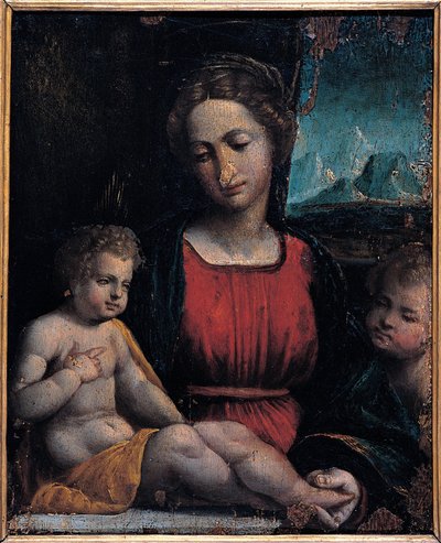 Madonna con el Niño y San Juan de Garofalos workshop