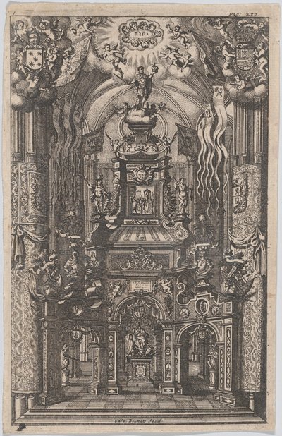 Catafalco para Fernando, de un libro no identificado, ca. 1660-95 de Gaspar Bouttats