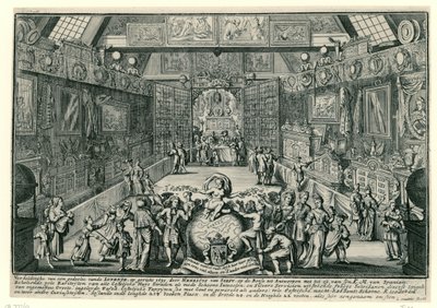 La lotería de Henricus van Soest en Amberes, 1695 de Gaspar Bouttats