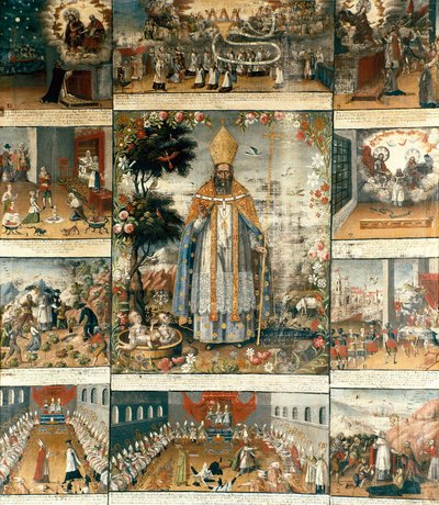 Retablo de la vida de San Nicolás de Myra o Bari (270-345) de Gaspar Miguel de Berrio