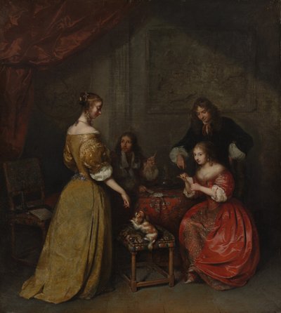 La partida de cartas, ca. 1665 de Gaspar Netscher
