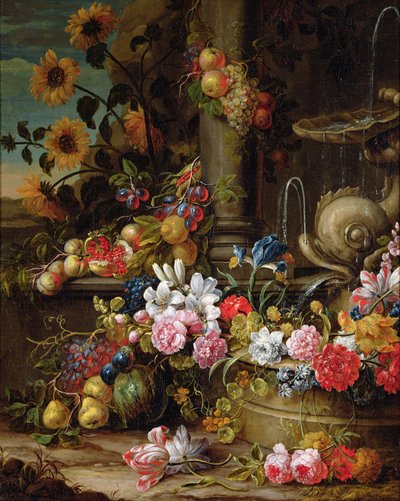 Naturaleza muerta de frutas y flores de Gaspar Pieter II Verbruggen