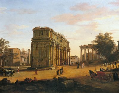 Arco de Septimio Severo en Roma (detalle) de Gaspar van Wittel