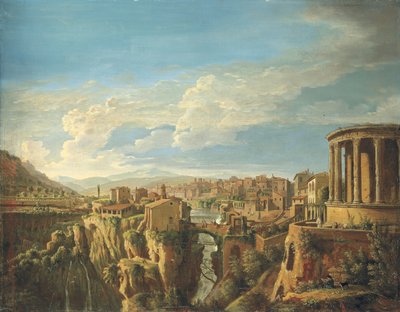 Una vista de Tívoli con el Templo de Vesta de Gaspar van Wittel