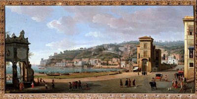 Vista del distrito de Chiaia, Nápoles de Gaspar van Wittel